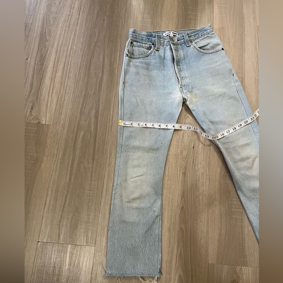 Redone vintage levi’s 501 size 24 high rise straight cropped jeans - Picture 13 of 16